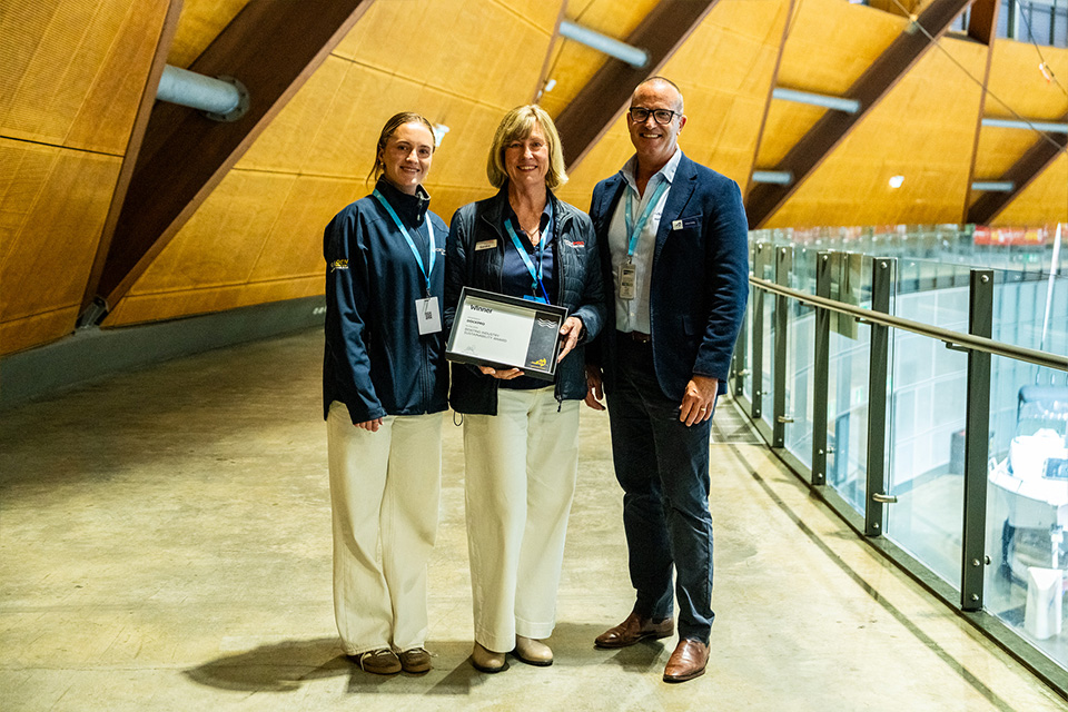 Pictured (from left): DockPro’s Bianca Barber, Sandra Barber, and BIA’s Andrew Fielding.